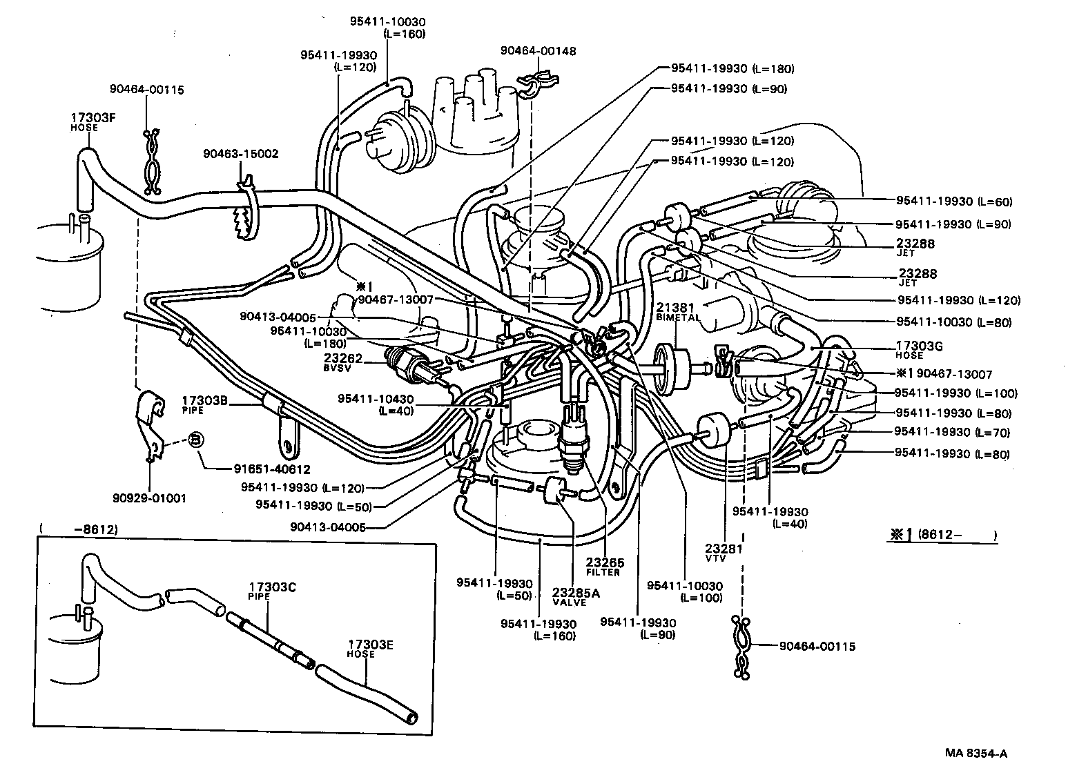 23829-13031 HOSE, NO.2(FOR AIR PIPE) product image