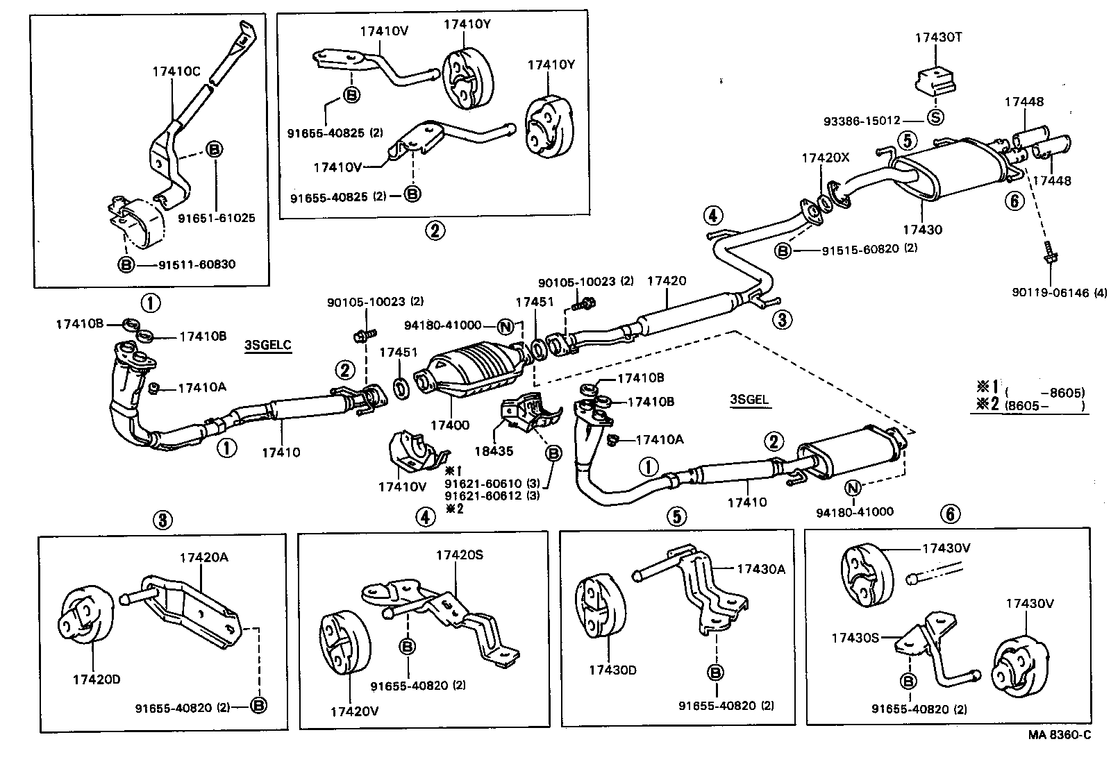 17420-74100 PIPE ASSY, EXHAUST, CENTER product image