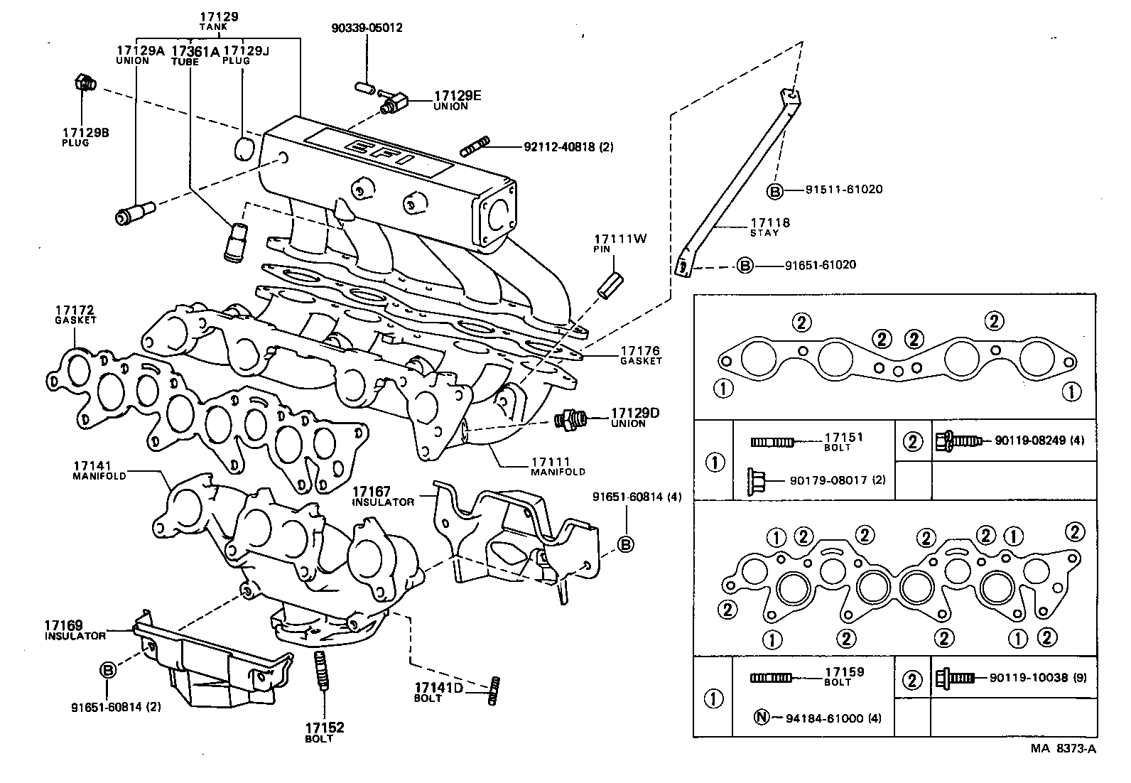 Toyota 17173-88360 GASKET, EXHAUST MANIFOLD TO HEAD