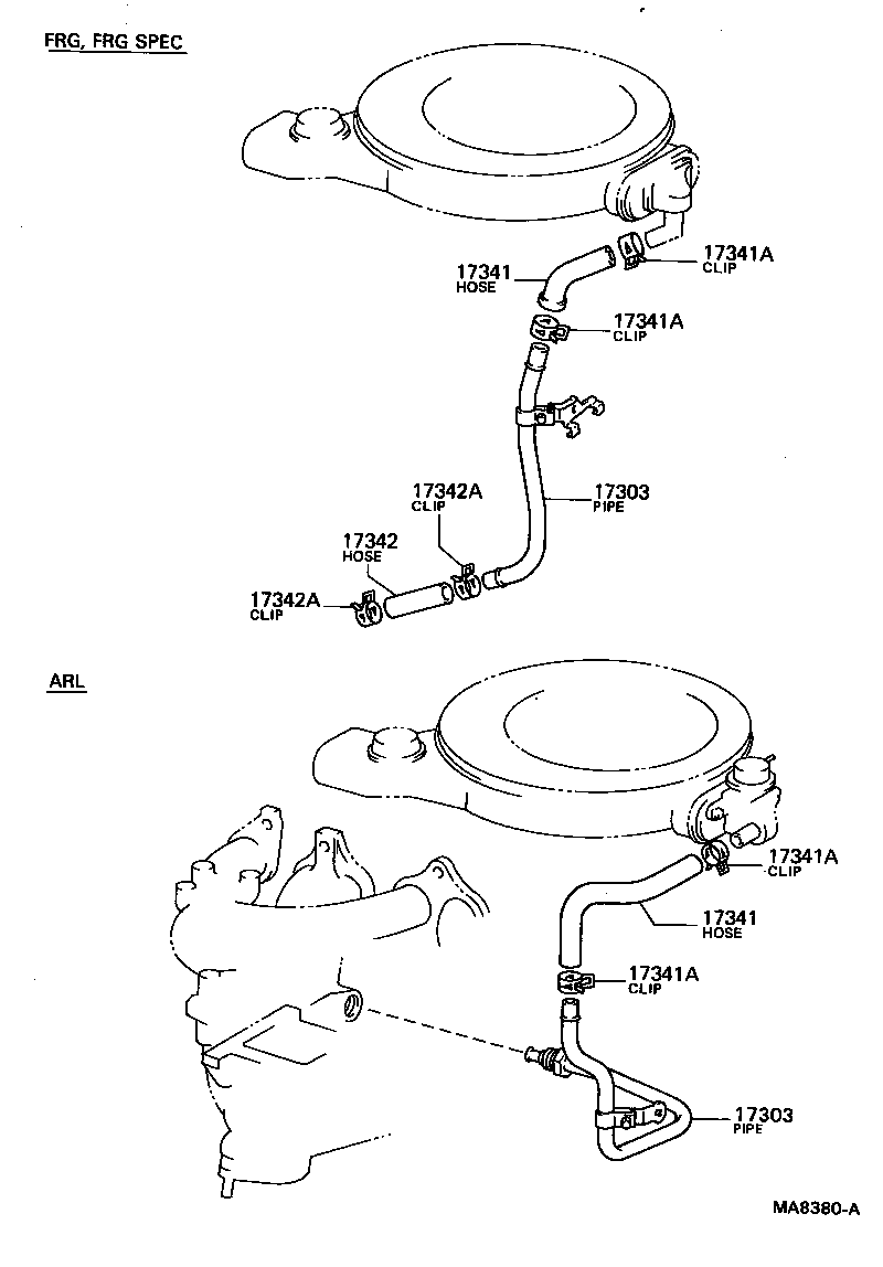 17306-16010 PIPE SUB-ASSY, AIR product image