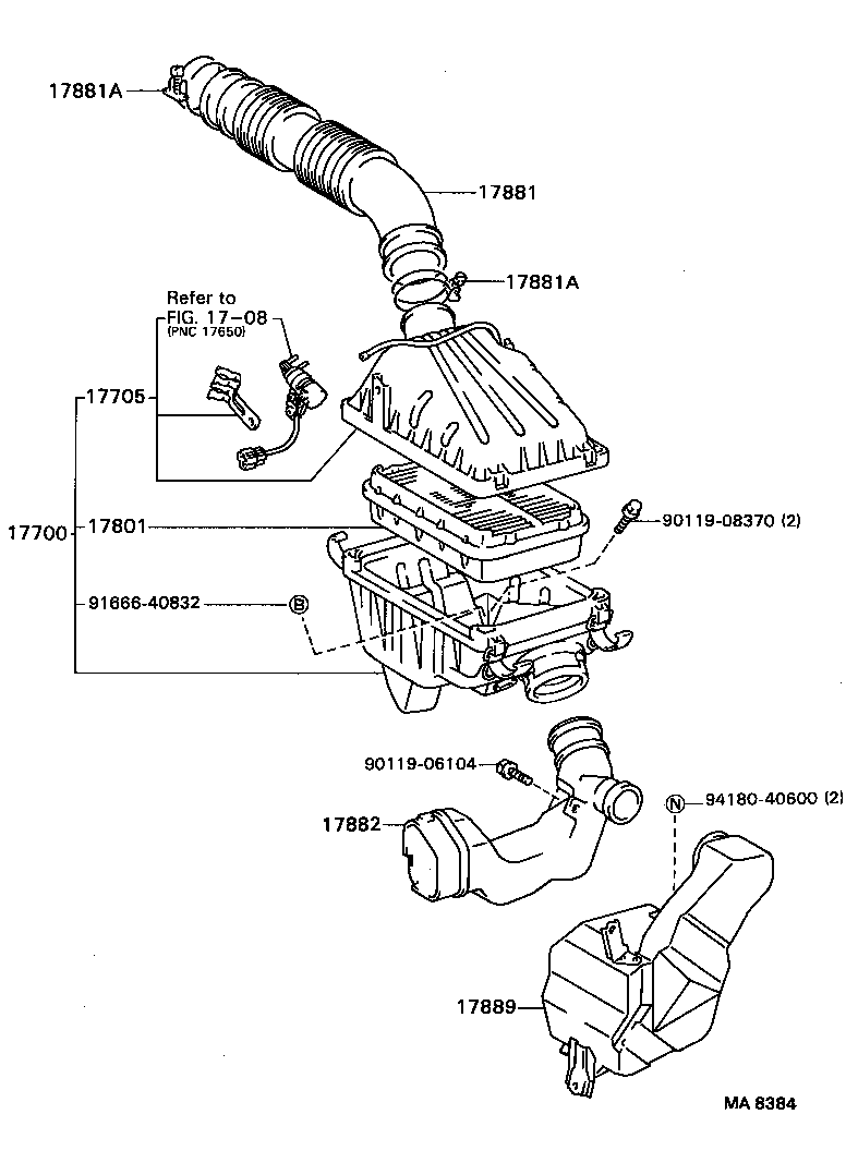 17705-16130 CAP SUB-ASSY, AIR CLEANER product image