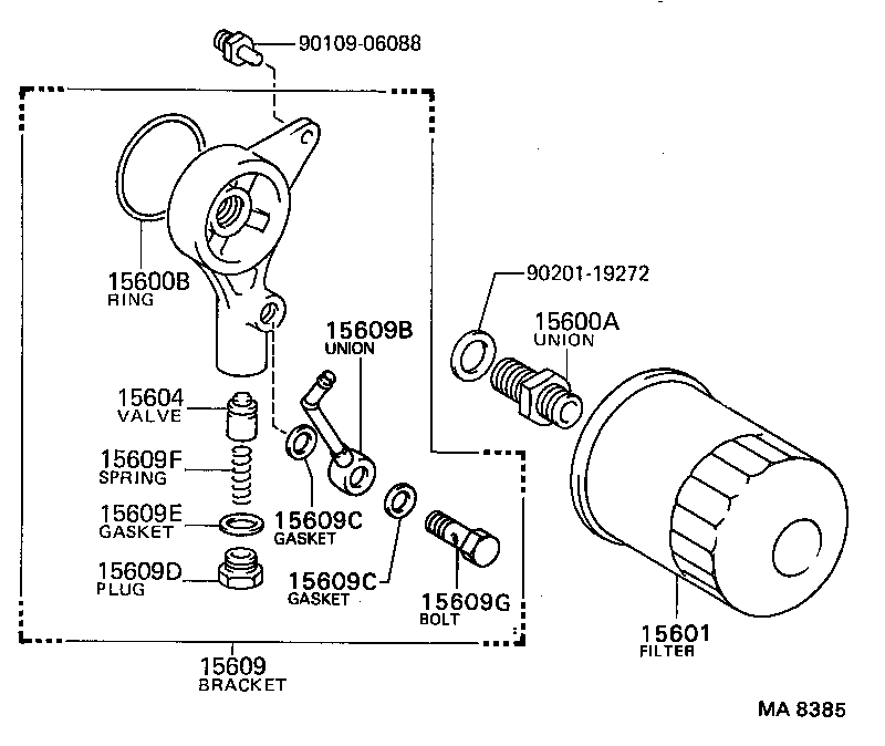 15670-88360 BRACKET SUB-ASSY, OIL FILTER product image