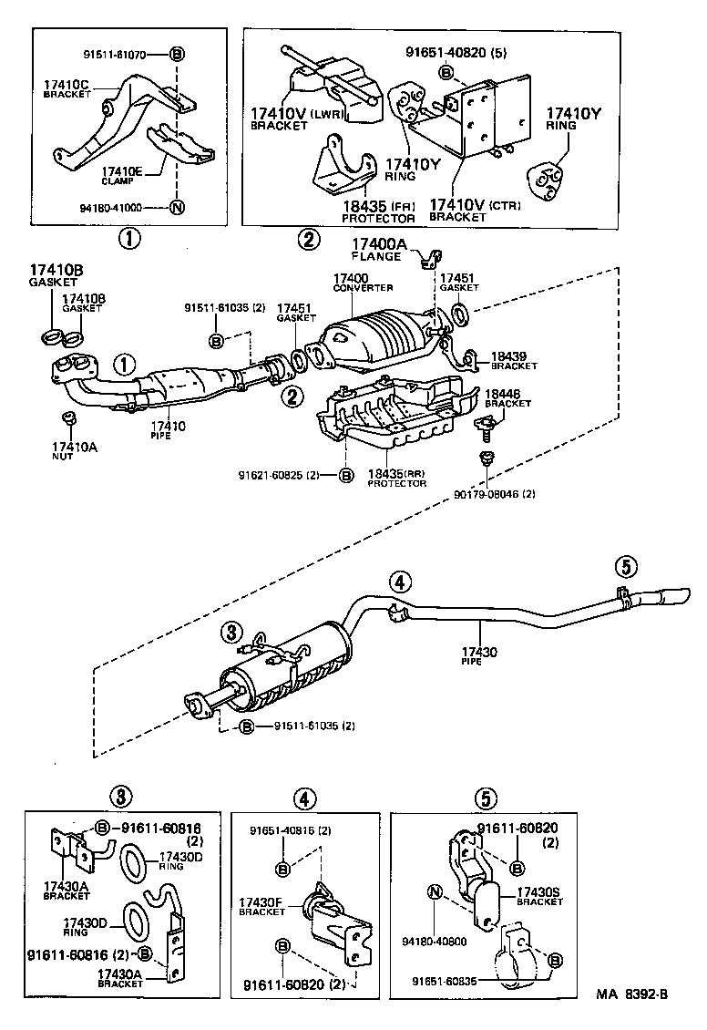 17430-71121 PIPE ASSY, EXHAUST, TAIL product image