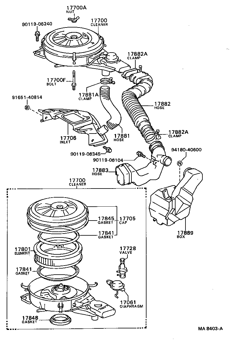 17705-16130 CAP SUB-ASSY, AIR CLEANER product image