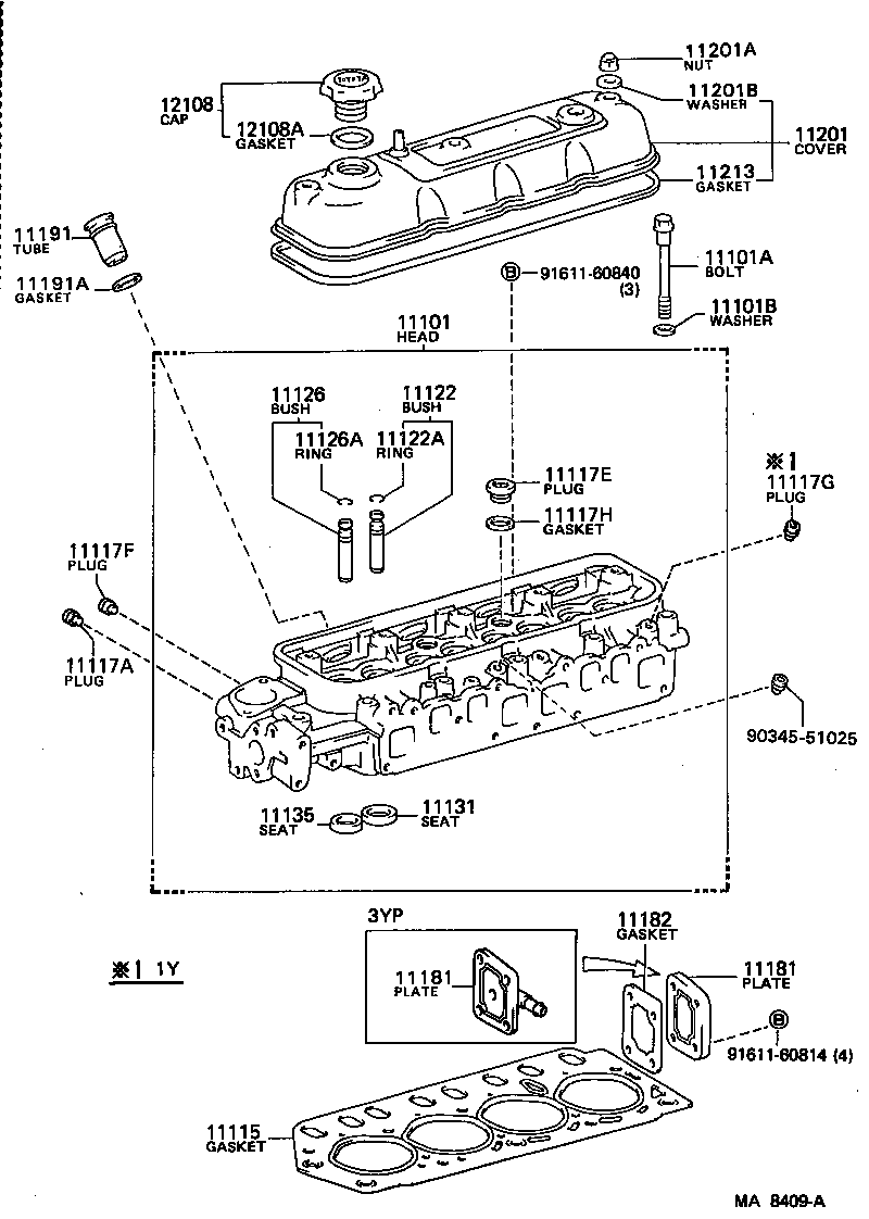 11181-73041 PLATE, CYLINDER HEAD, REAR product image
