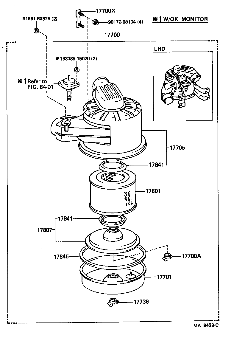 17705-54160 CAP SUB-ASSY, AIR CLEANER product image