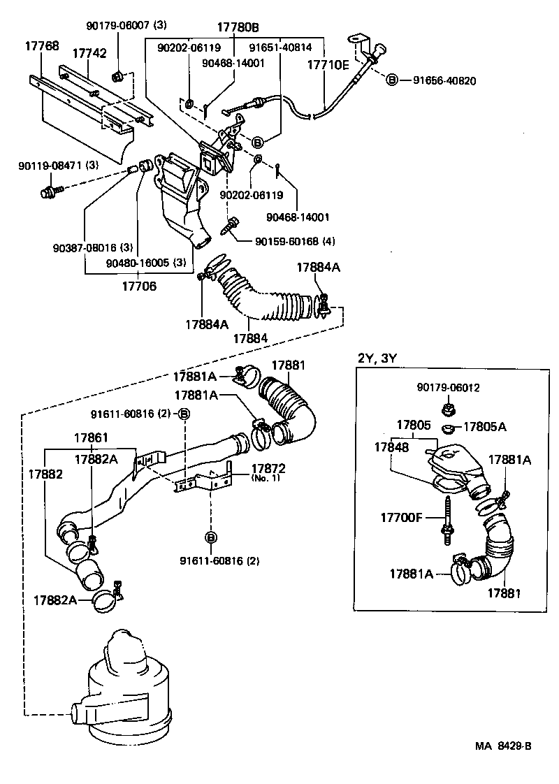 17705-54160 CAP SUB-ASSY, AIR CLEANER product image