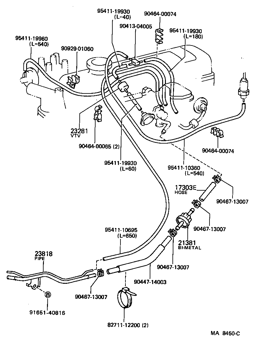 23818-71020 PIPE, FUEL VAPOR FEED product image
