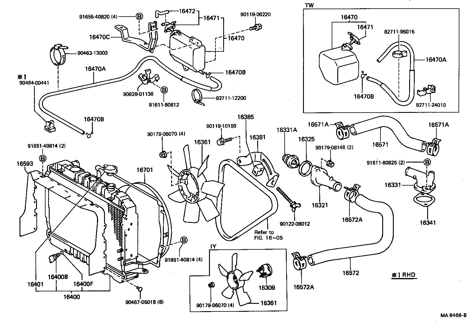 16573-54070 HOSE, RADIATOR, OUTLET product image
