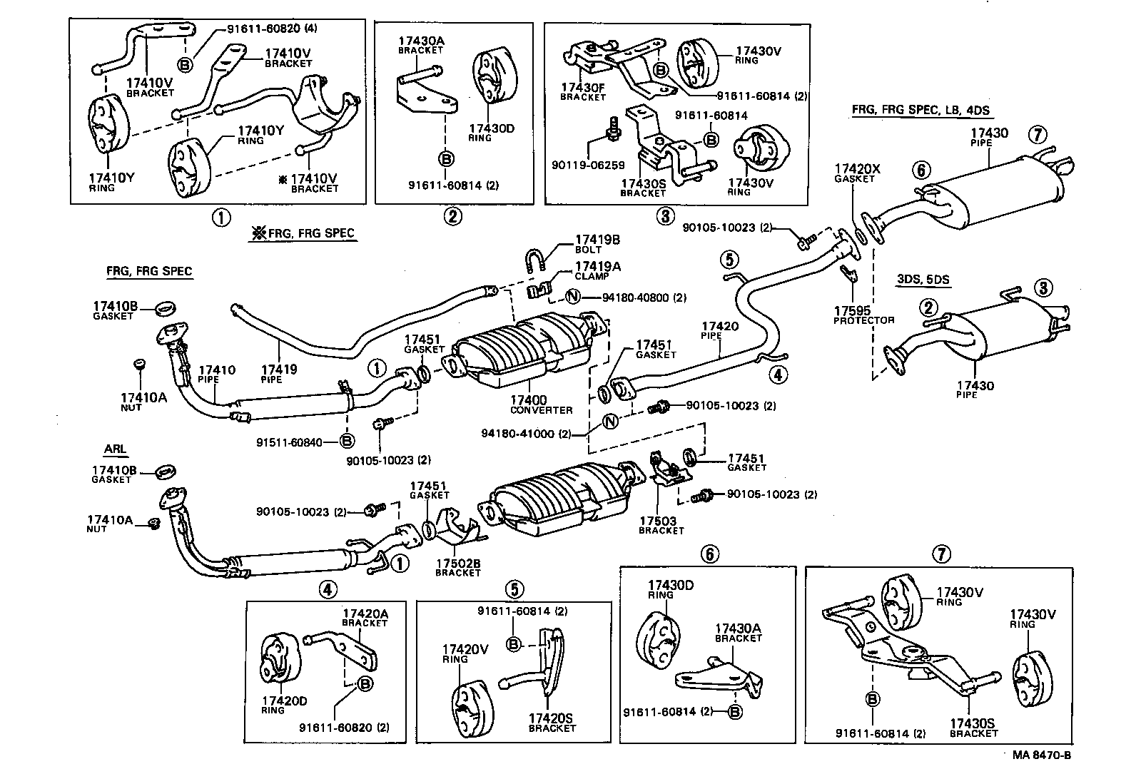 17565-63070 BOLT OR RING, EXHAUST PIPE FRONT (FOR FRONT) product image