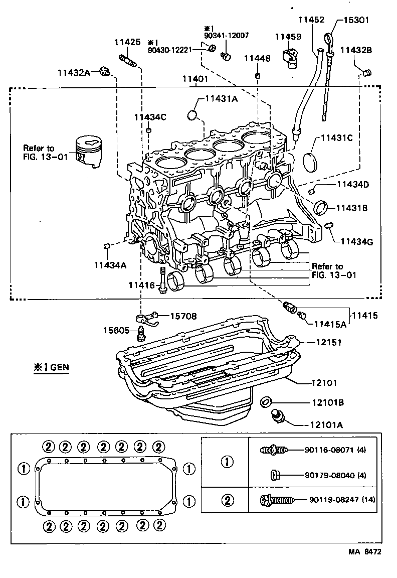 15301-54050 GAGE SUB-ASSY, OIL LEVEL product image