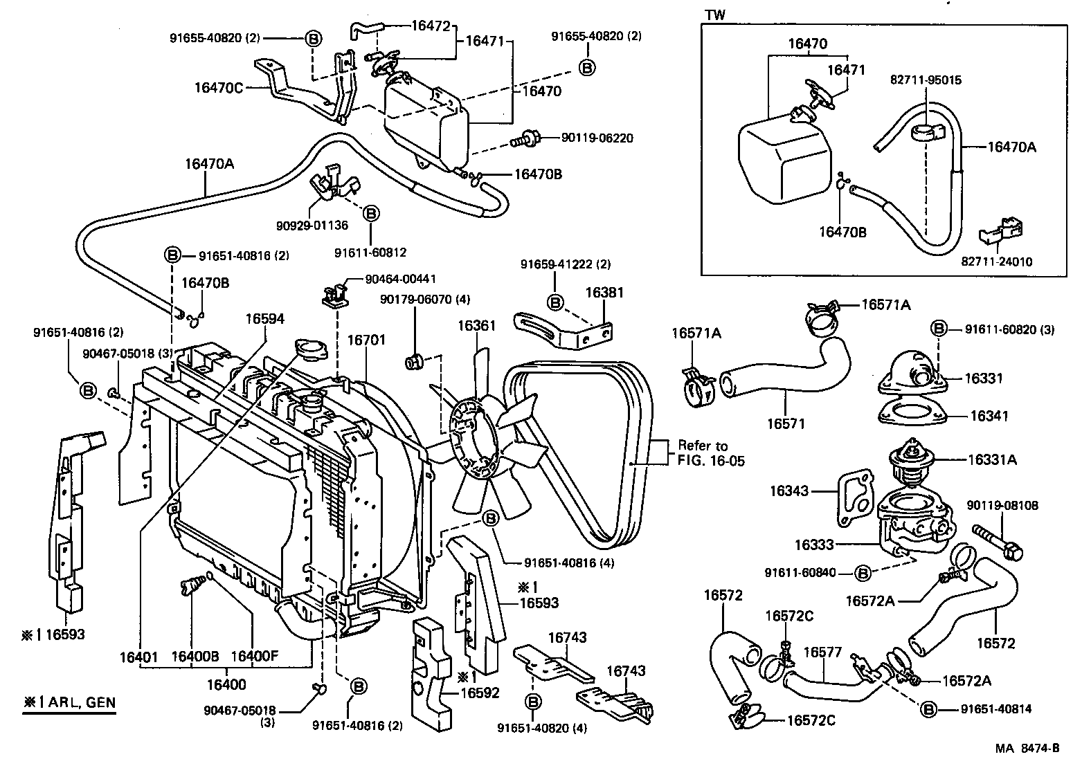 16573-54070 HOSE, RADIATOR, OUTLET product image