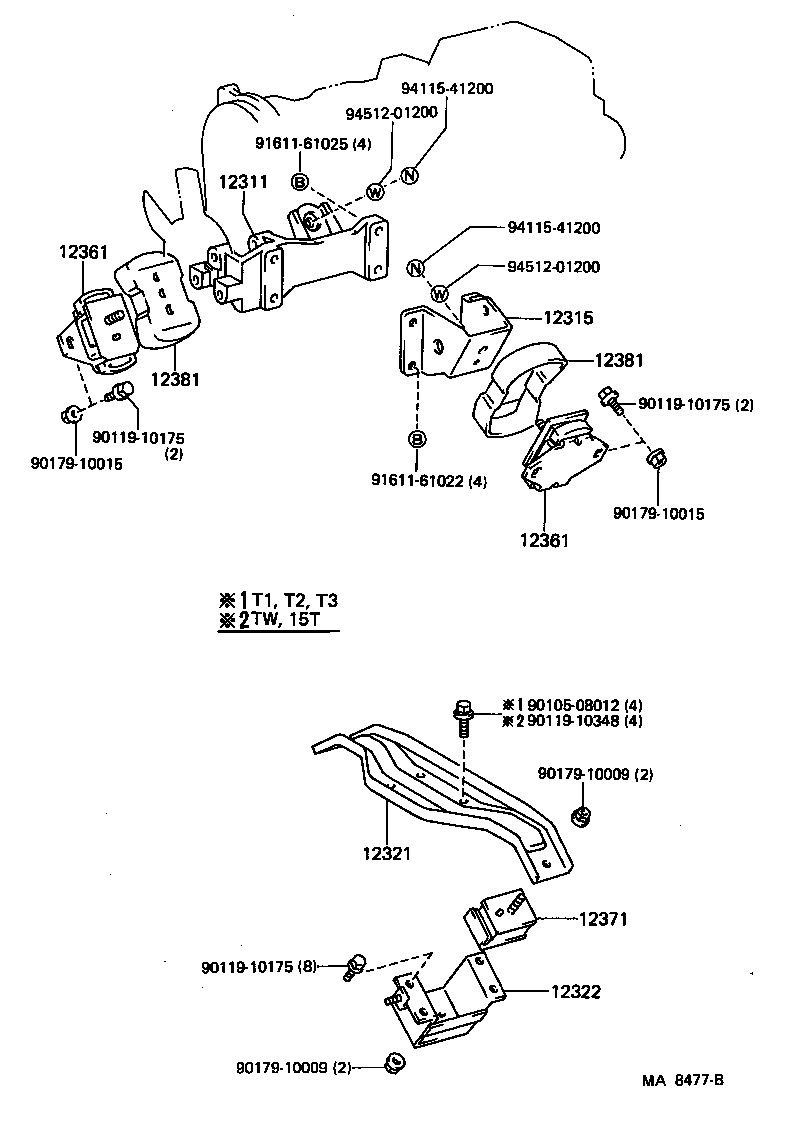 12321-54060 BRACKET, ENGINE MOUNTING, REAR, NO.1 product image
