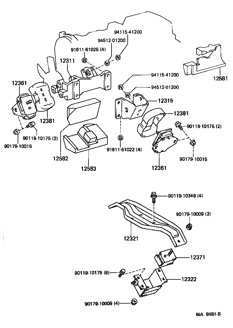 12326-71010 BRACKET, ENGINE MOUNTING, REAR NO.2 product image