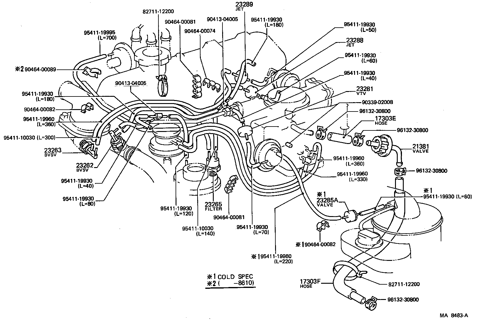17303-18010 PIPE SUB-ASSY, AIR, NO.1 product image