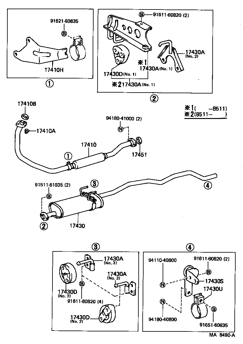 17430-64152 PIPE ASSY, EXHAUST, TAIL product image