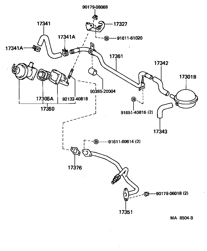 17341-13040 HOSE, NO.1(FOR AIR INJECTION SYSTEM) product image