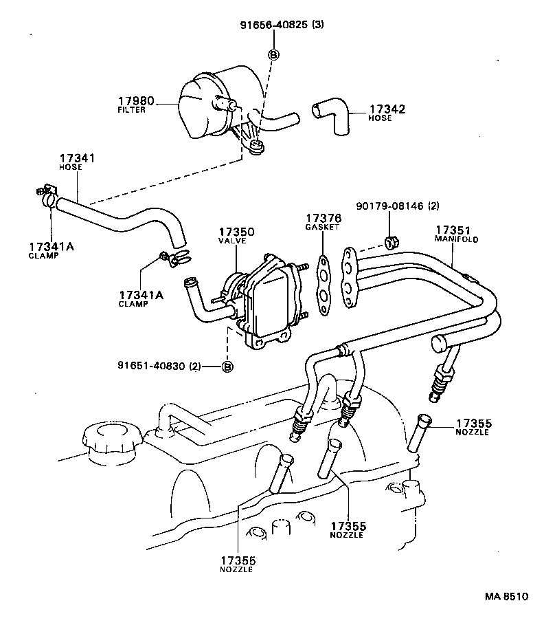 17301-35040 SILENCER SUB-ASSY, AIR SUCTION product image