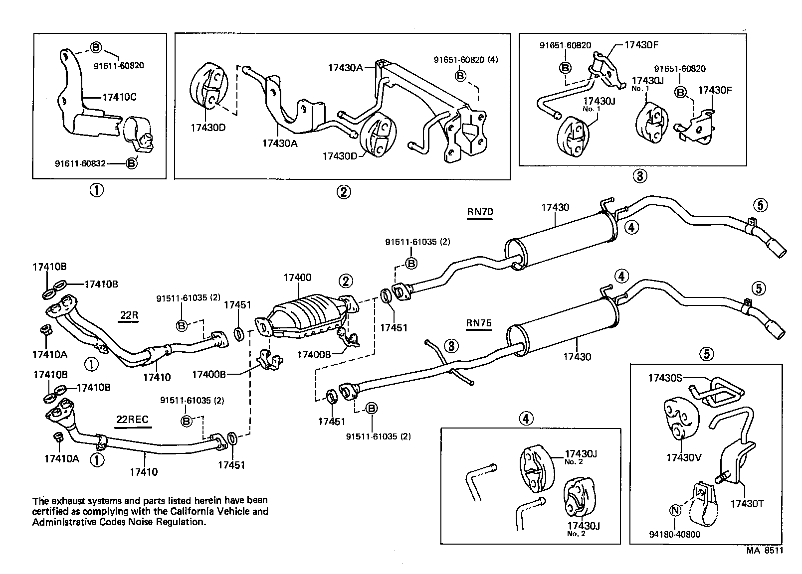 17430-35120 PIPE ASSY, EXHAUST, TAIL product image