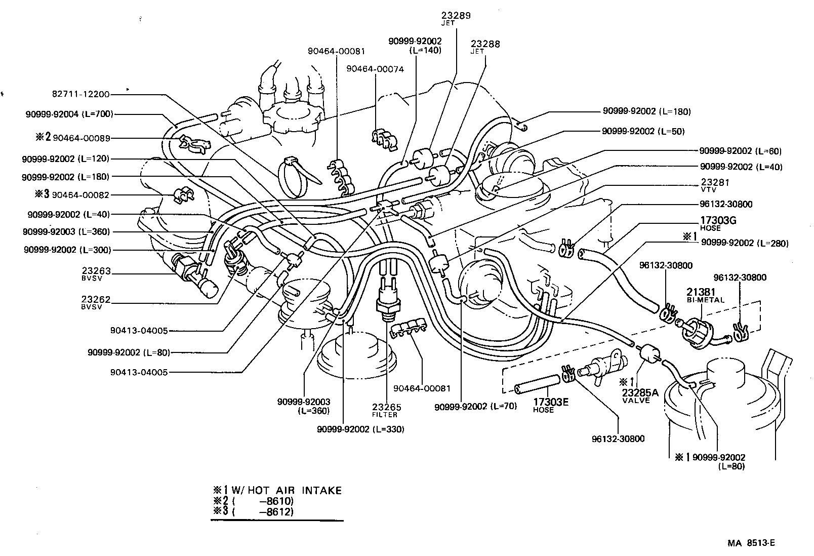 17303-13120 PIPE SUB-ASSY, AIR, NO.1 product image