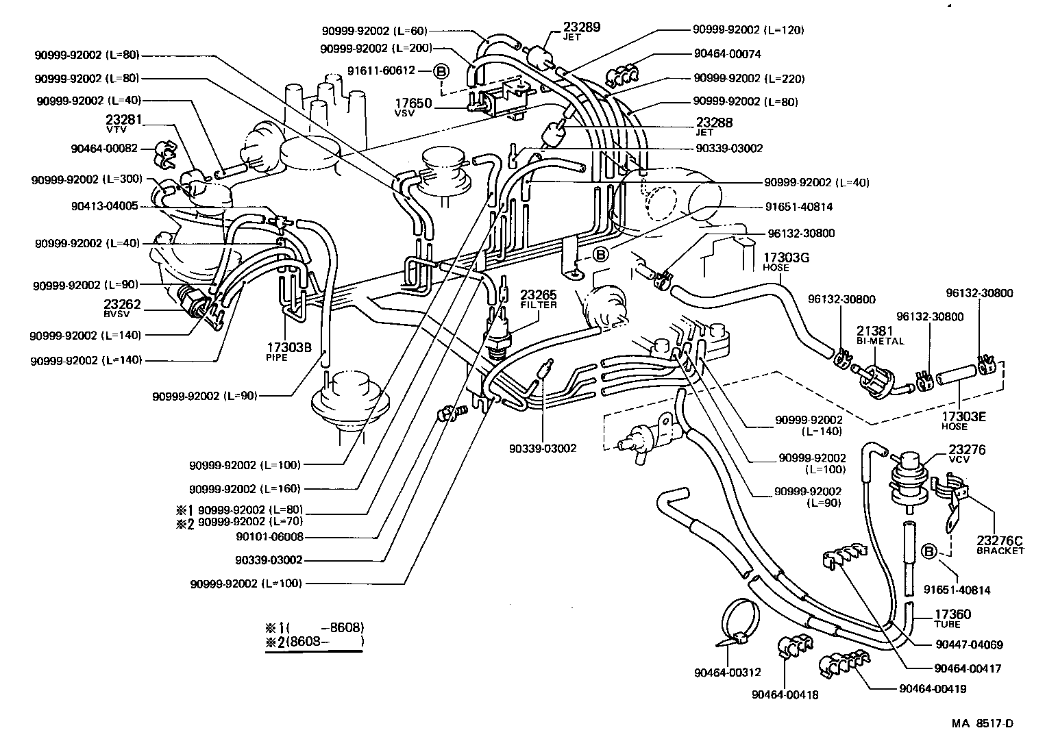 17341-72020 HOSE, NO.1(FOR AIR INJECTION SYSTEM) product image