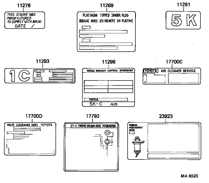 11298-72052 PLATE, EMISSION CONTROL INFORMATION product image