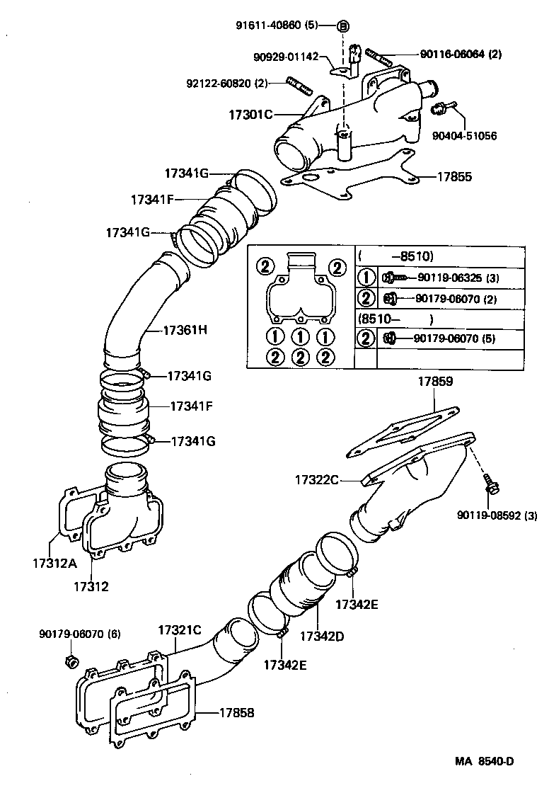 17301-70010 DUCT SUB-ASSY, AIR INLET, NO.1 product image