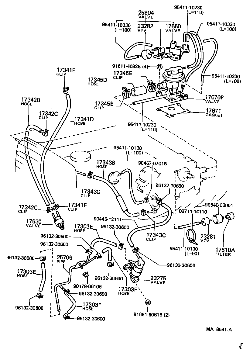 17341-70100 HOSE, NO.1(FOR IDLE-UP) product image