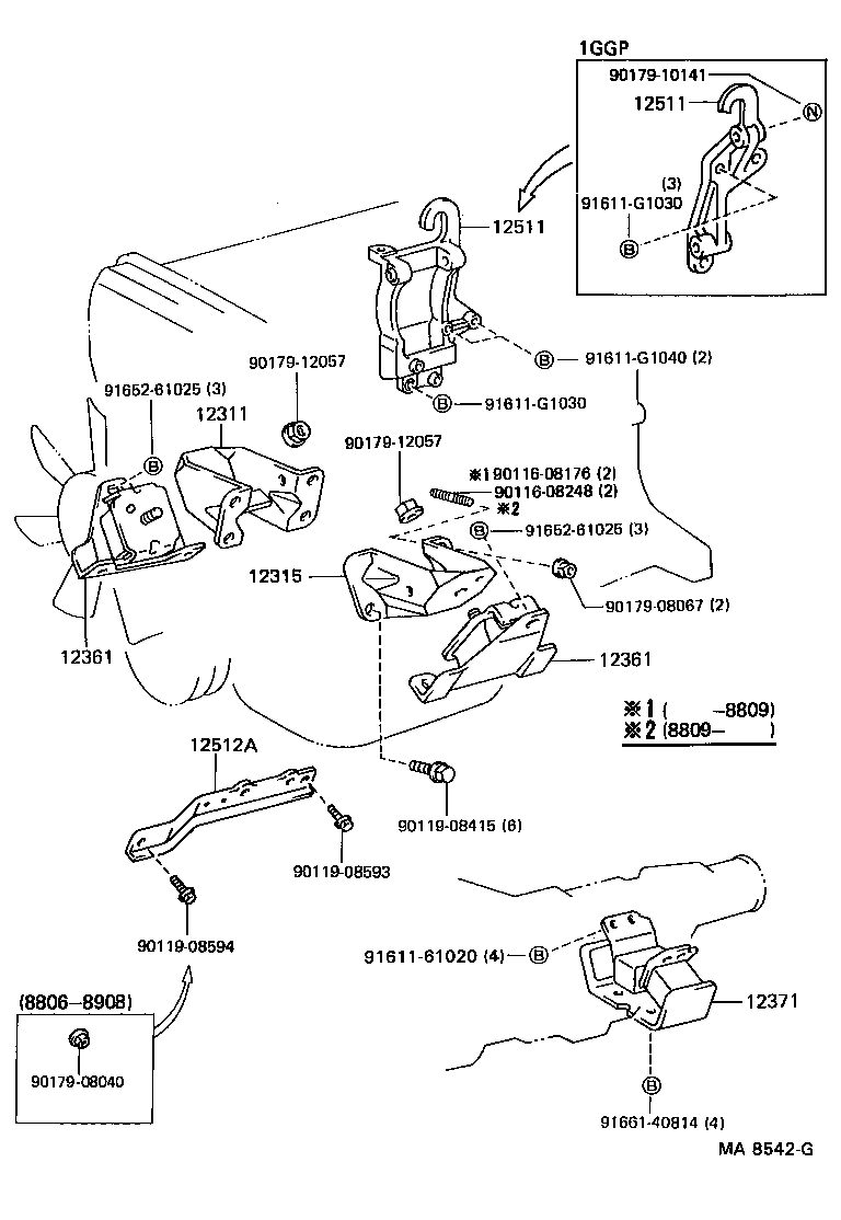 12307-50010 ABSORBER SUB-ASSY, ENGINE MOUNTING product image