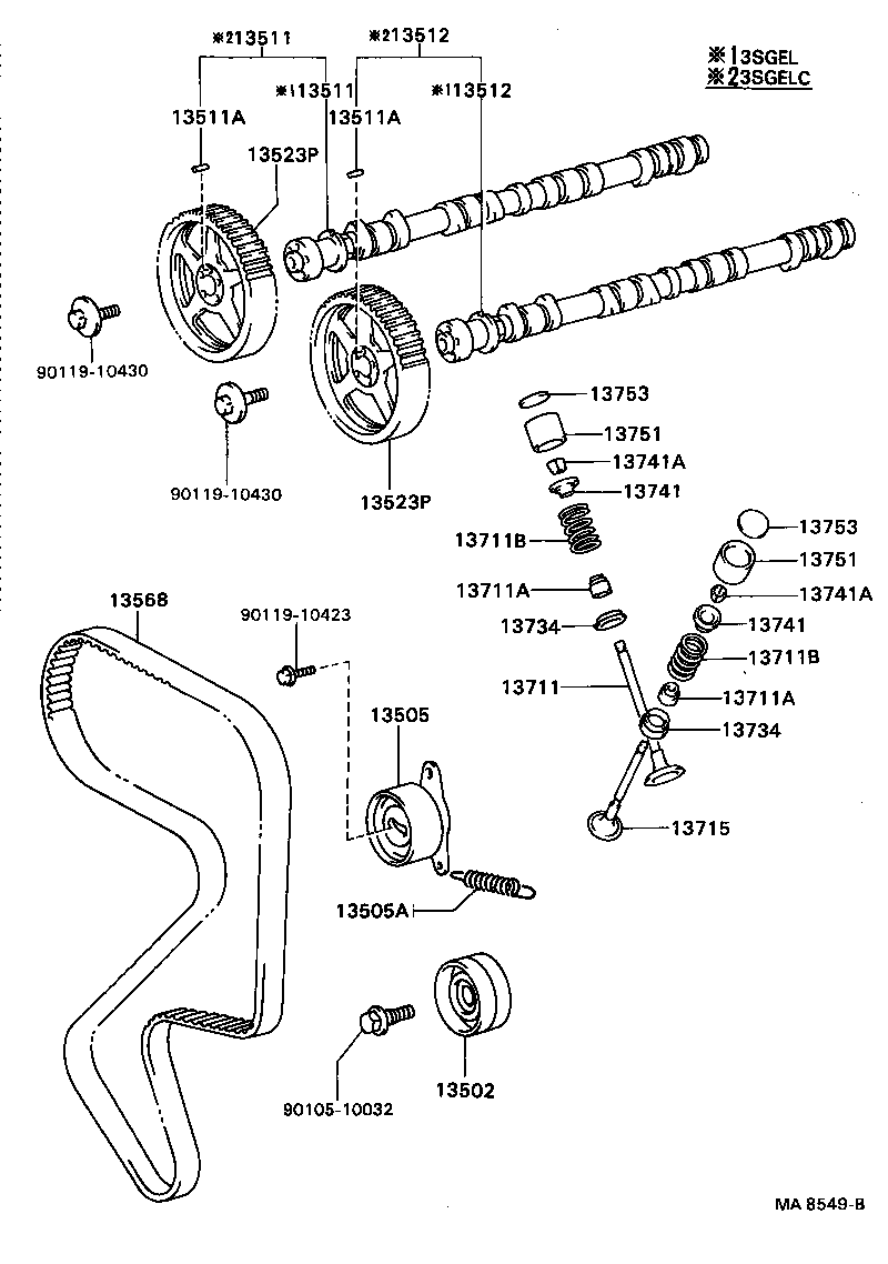 13503-88360 IDLER SUB-ASSY, TIMING BELT, NO.2 product image