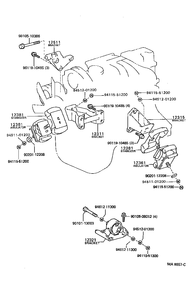 12341-13020 SPACER, ENGINE MOUNTING product image