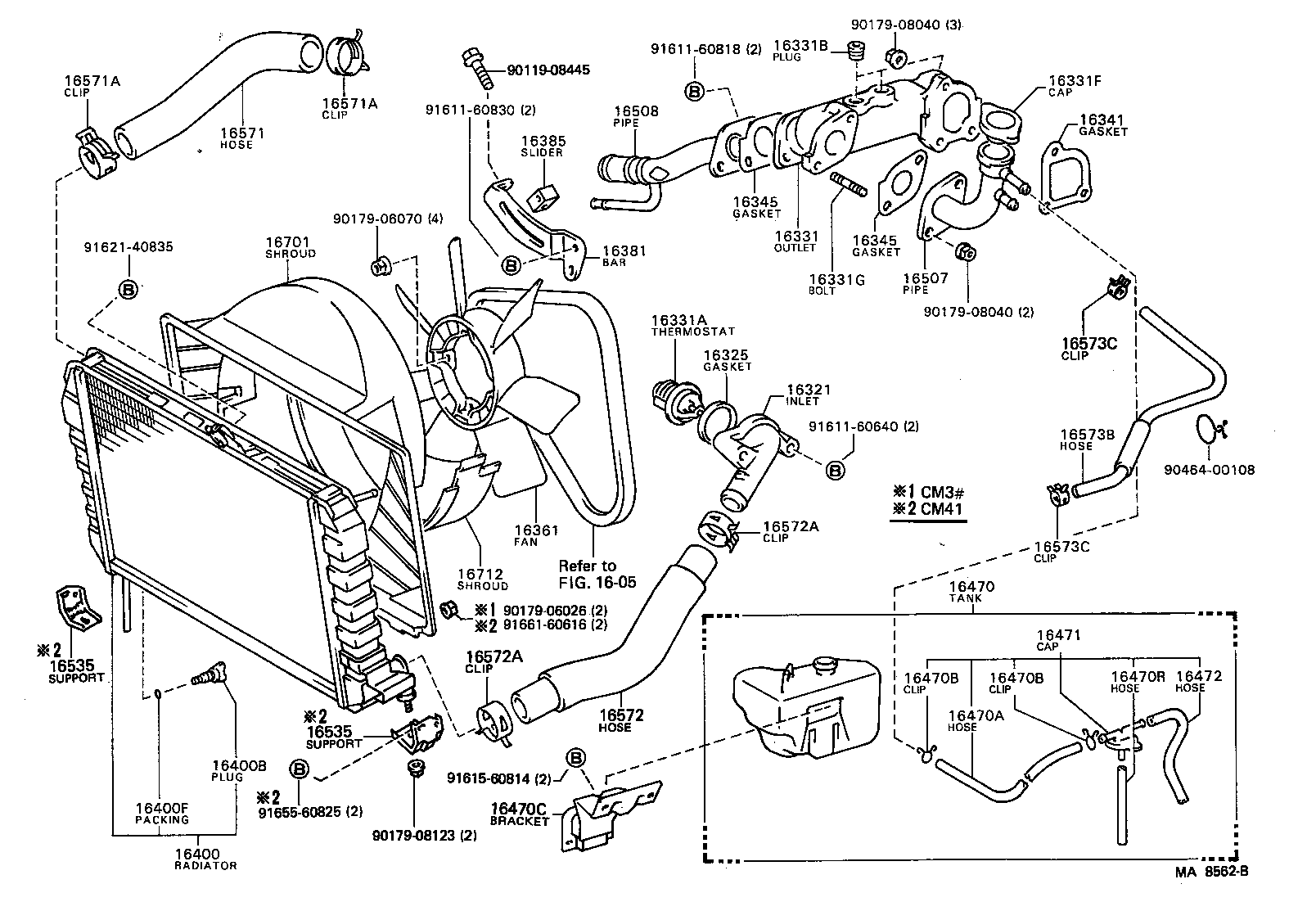 16027-64010 PIPE SUB-ASSY, TURBO WATER, NO.1 product image