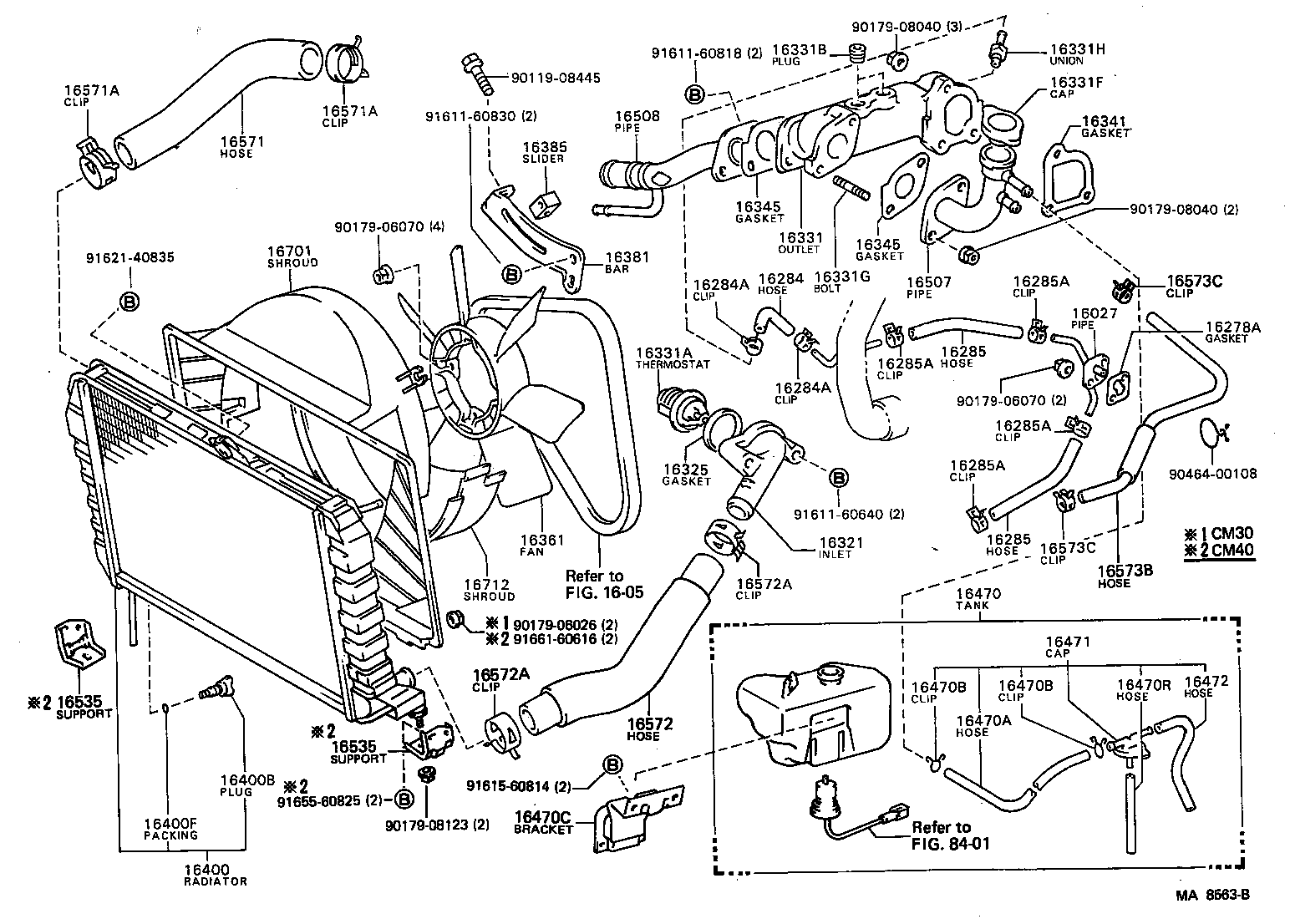 16027-64010 PIPE SUB-ASSY, TURBO WATER, NO.1 product image
