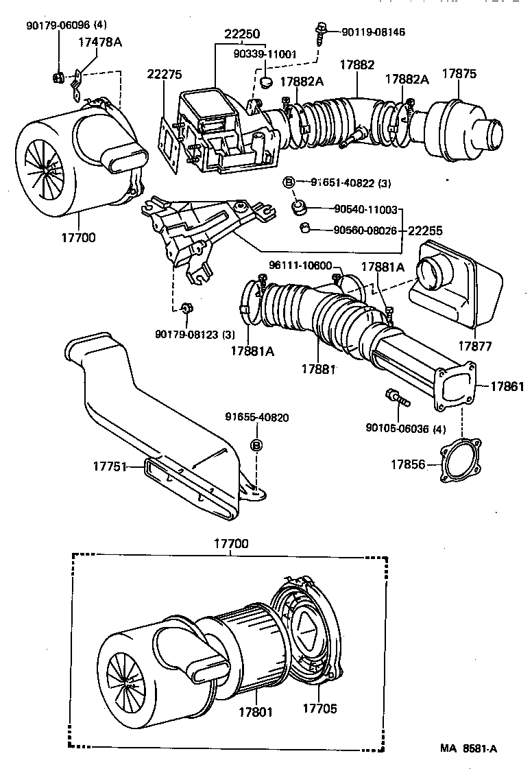 17301-70010 DUCT SUB-ASSY, AIR INLET, NO.1 product image