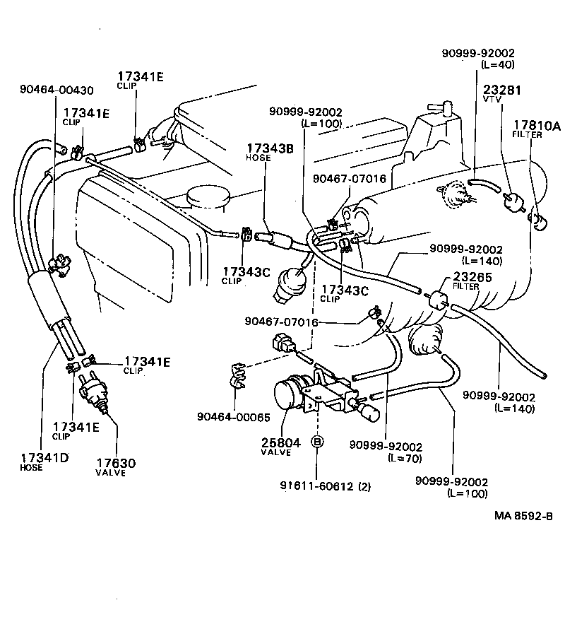 17341-70130 HOSE, NO.1(FOR IDLE-UP) product image