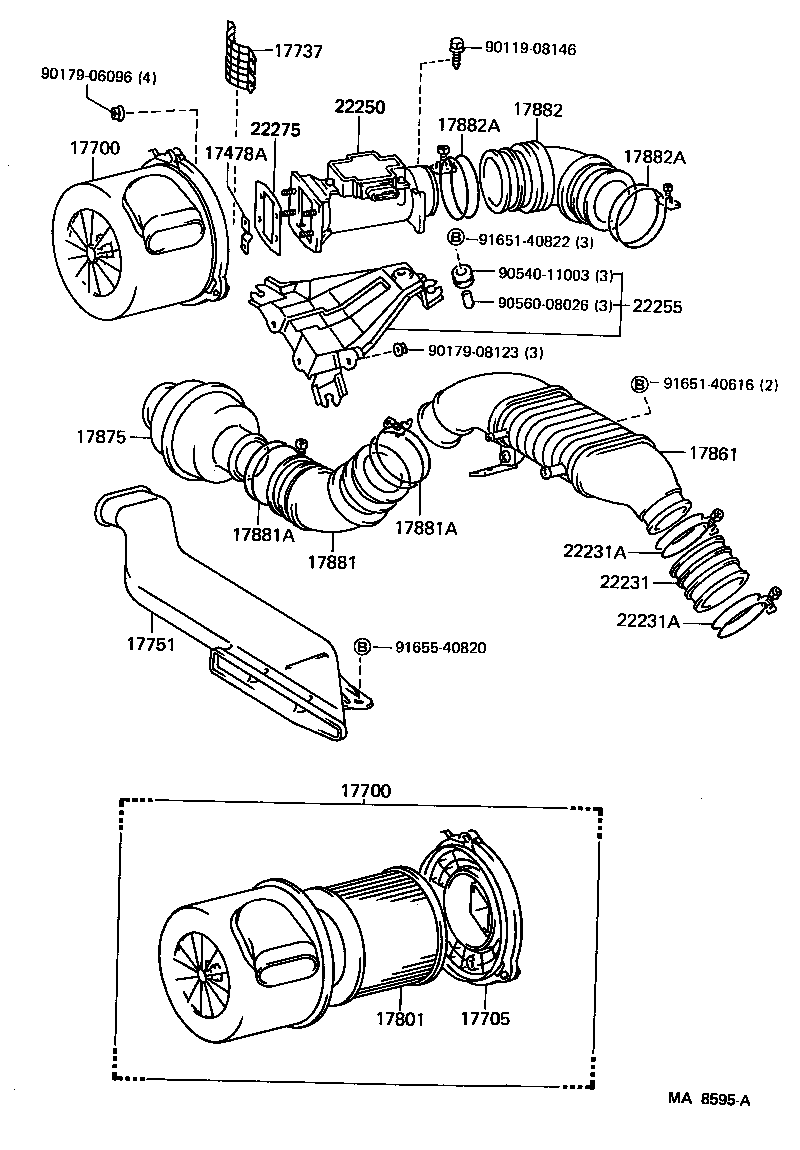 17301-70010 DUCT SUB-ASSY, AIR INLET, NO.1 product image