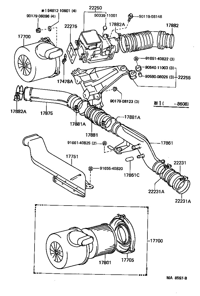 17705-43080 CAP SUB-ASSY, AIR CLEANER product image