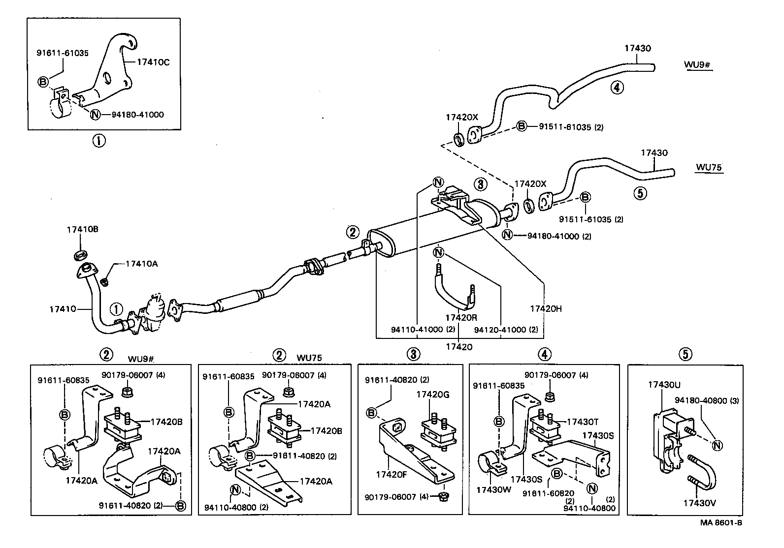 17420-56201 PIPE ASSY, EXHAUST, CENTER product image