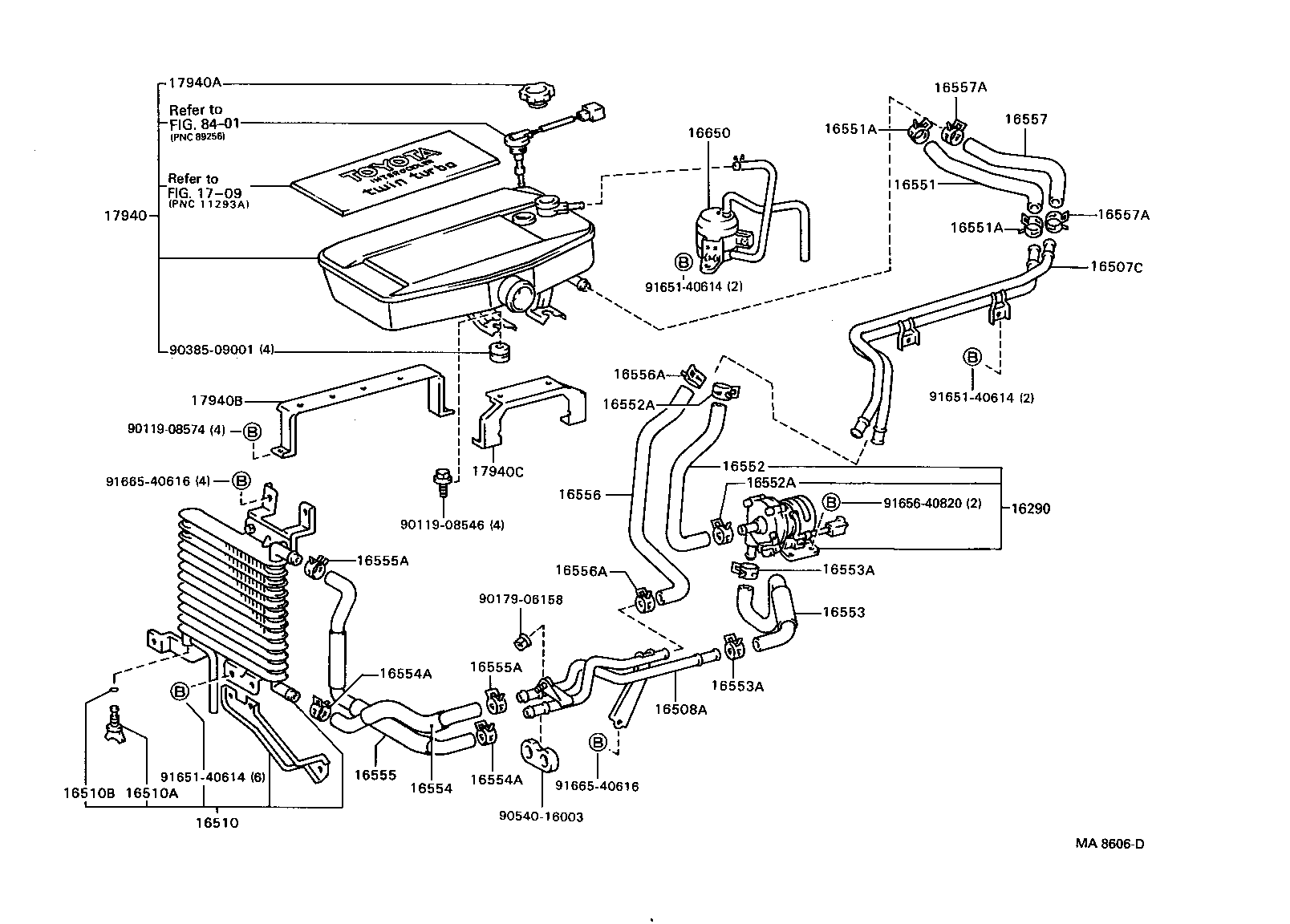 16555-70010 HOSE, SUB-RADIATOR, NO.5 product image