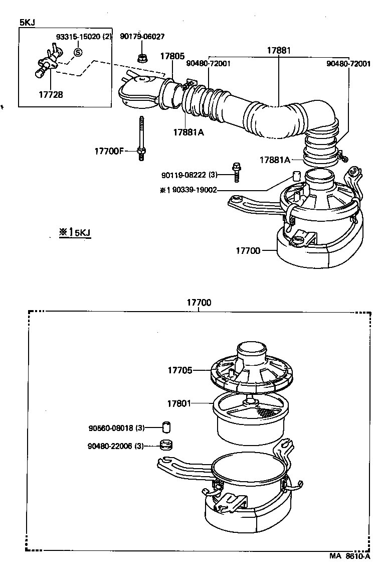 17103-64010 PIPE, INTAKE AIR CONNECTOR product image