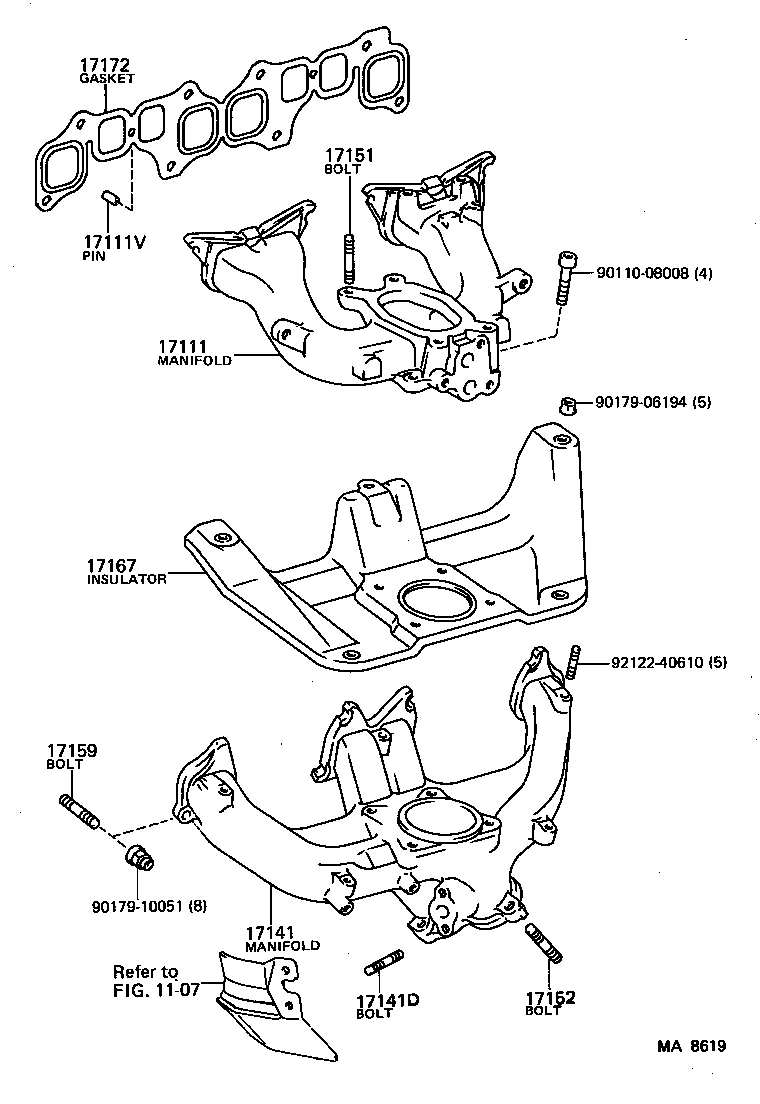 17101-64070 MANIFOLD, INTAKE product image