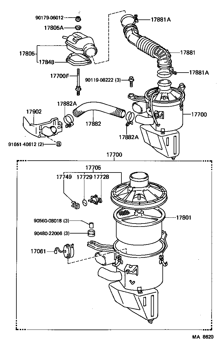 17705-13130 CAP SUB-ASSY, AIR CLEANER product image