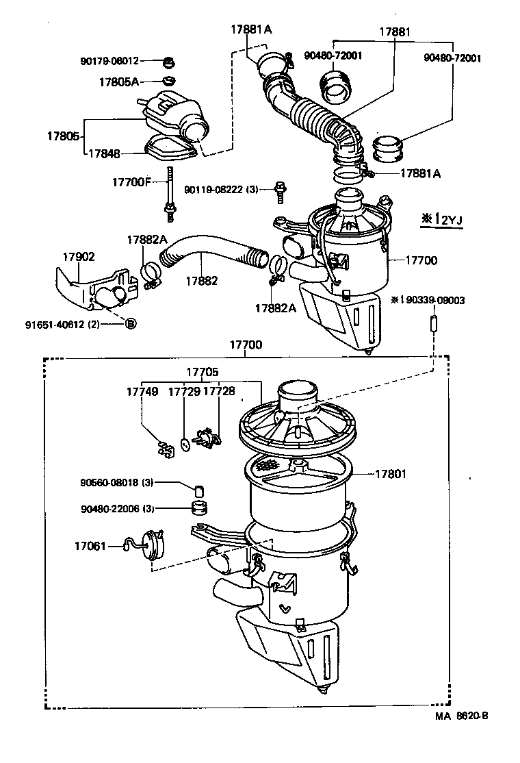 17103-64030 PIPE, INTAKE AIR CONNECTOR product image