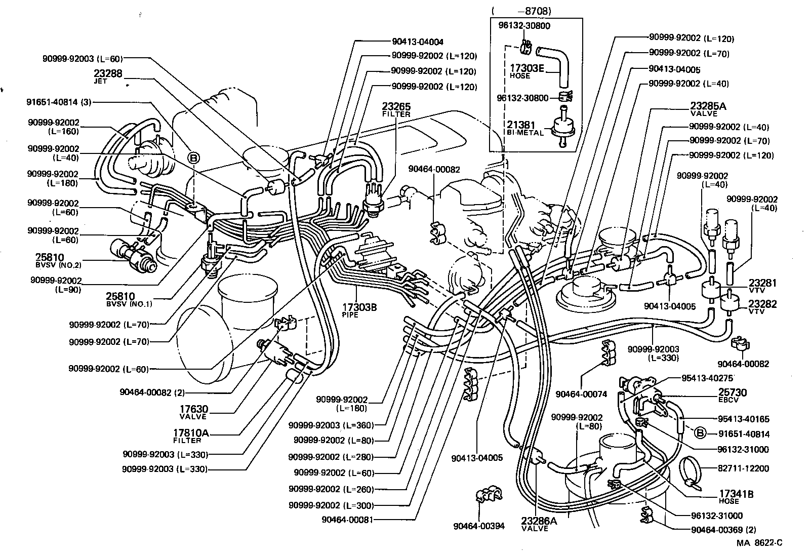 17303-13120 PIPE SUB-ASSY, AIR, NO.1 product image