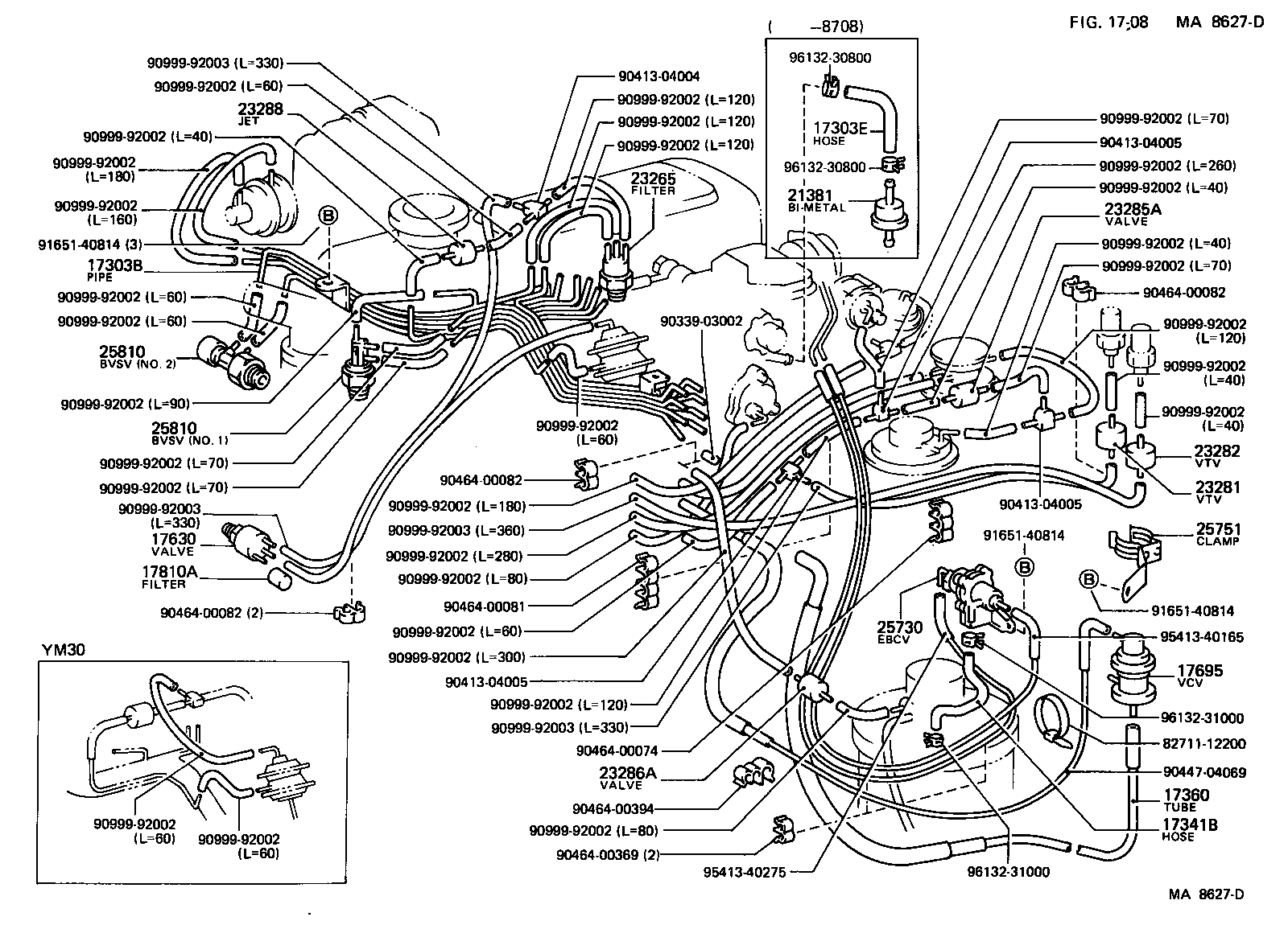 17341-72020 HOSE, NO.1(FOR AIR INJECTION SYSTEM) product image