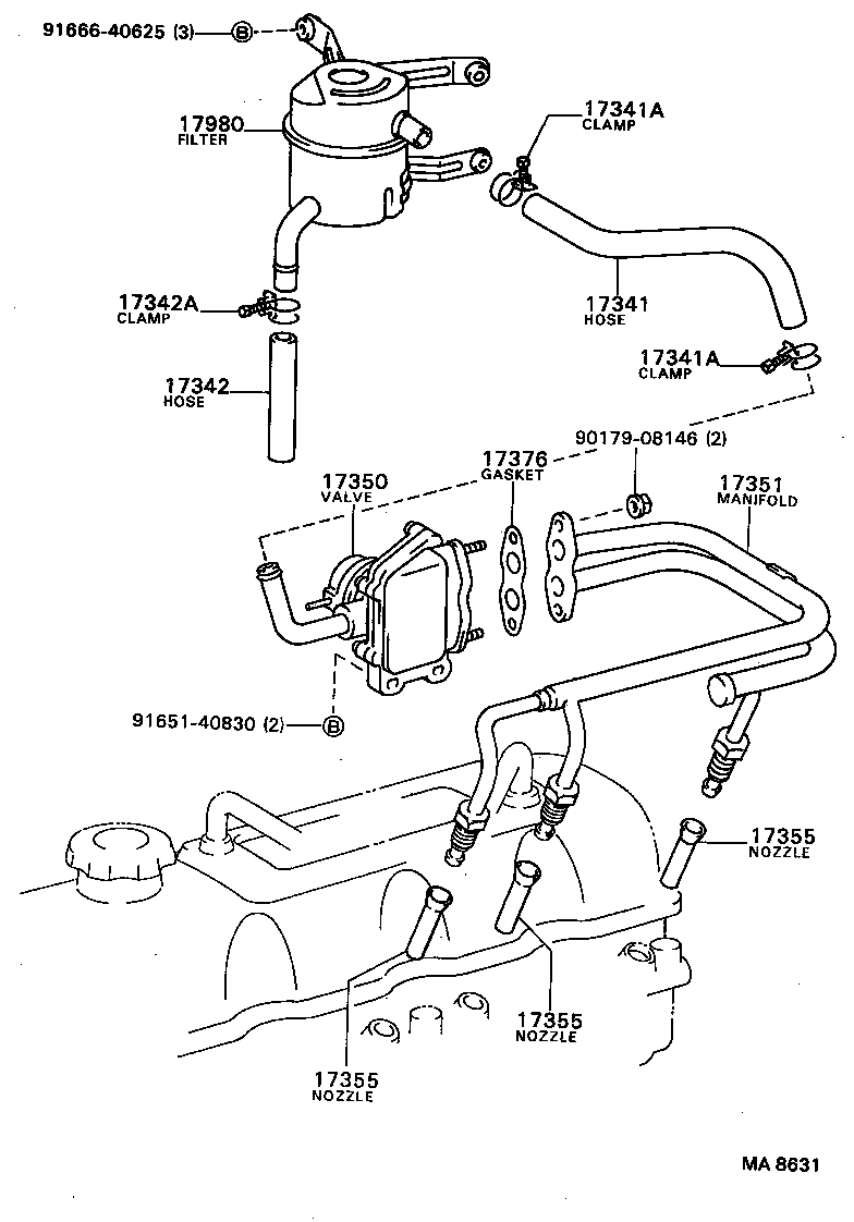 17341-72040 HOSE, NO.1(FOR AIR INJECTION SYSTEM) product image