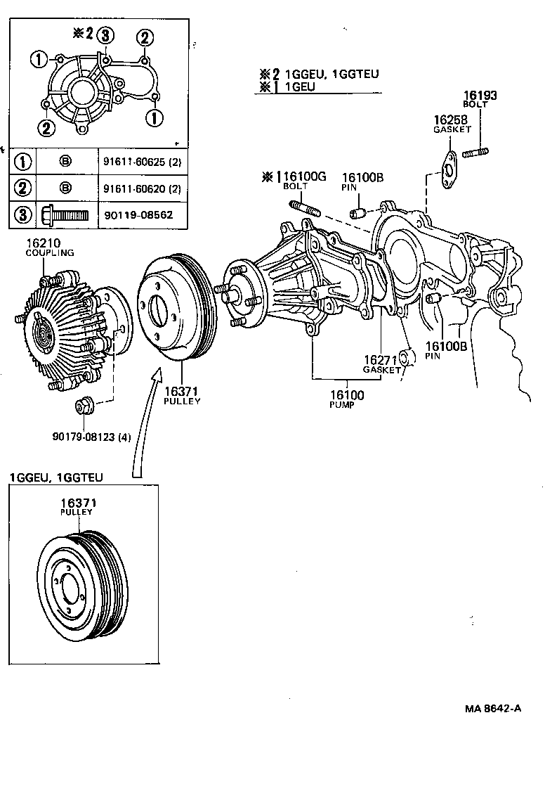 16100-79065 PUMP ASSY, ENGINE WATER product image
