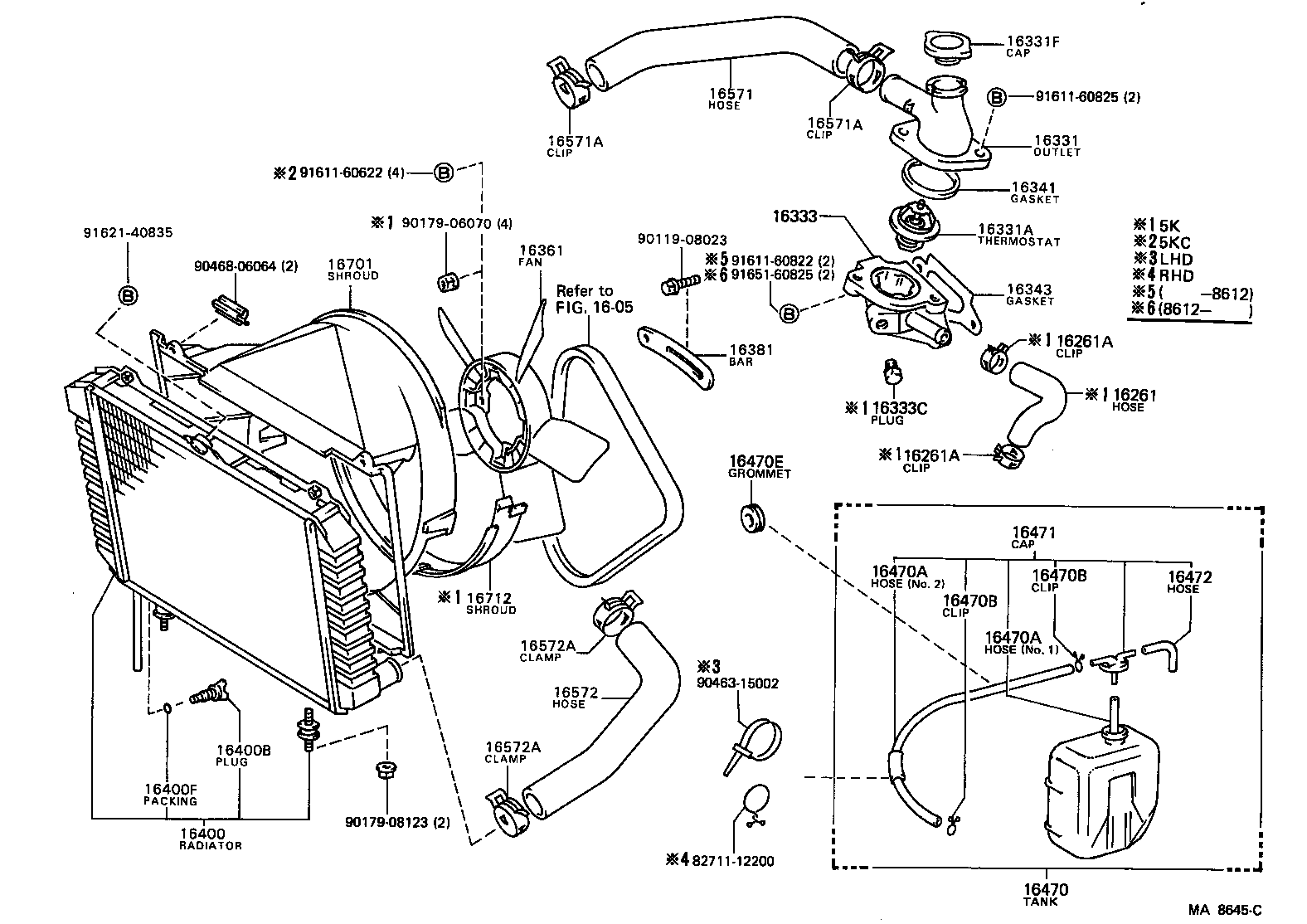 16572-73050 HOSE, RADIATOR, OUTLET product image