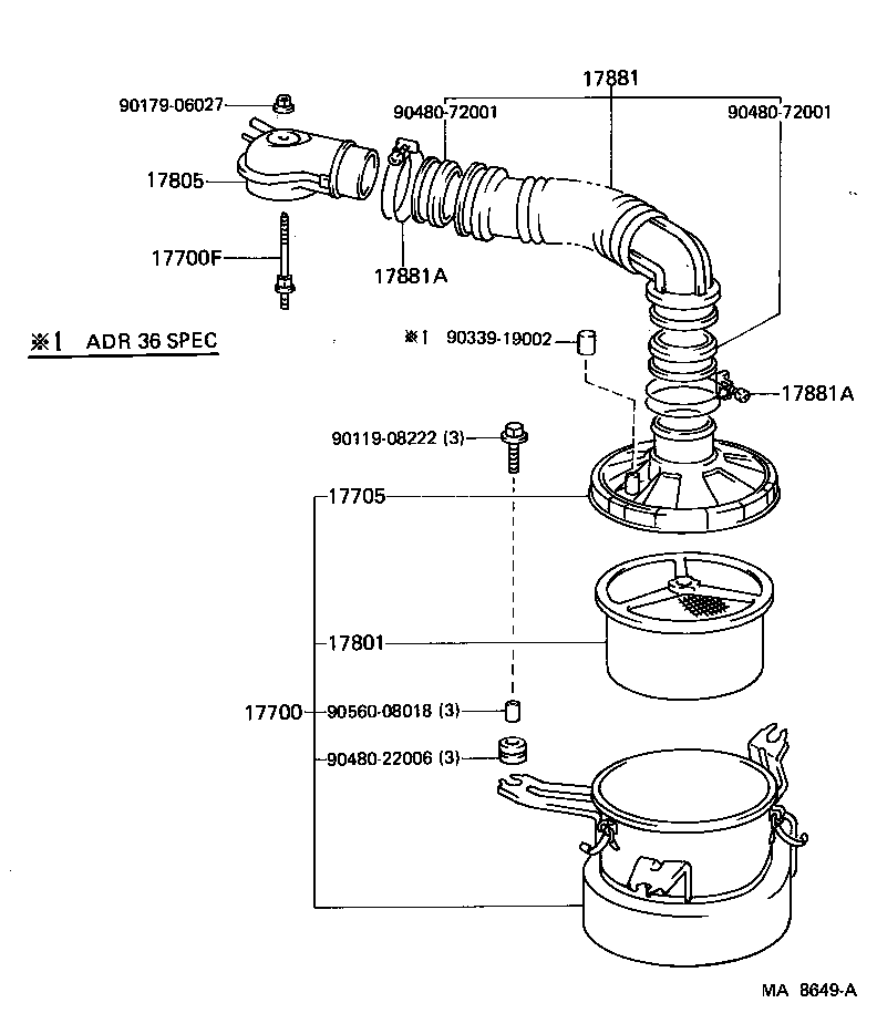 17705-13130 CAP SUB-ASSY, AIR CLEANER product image