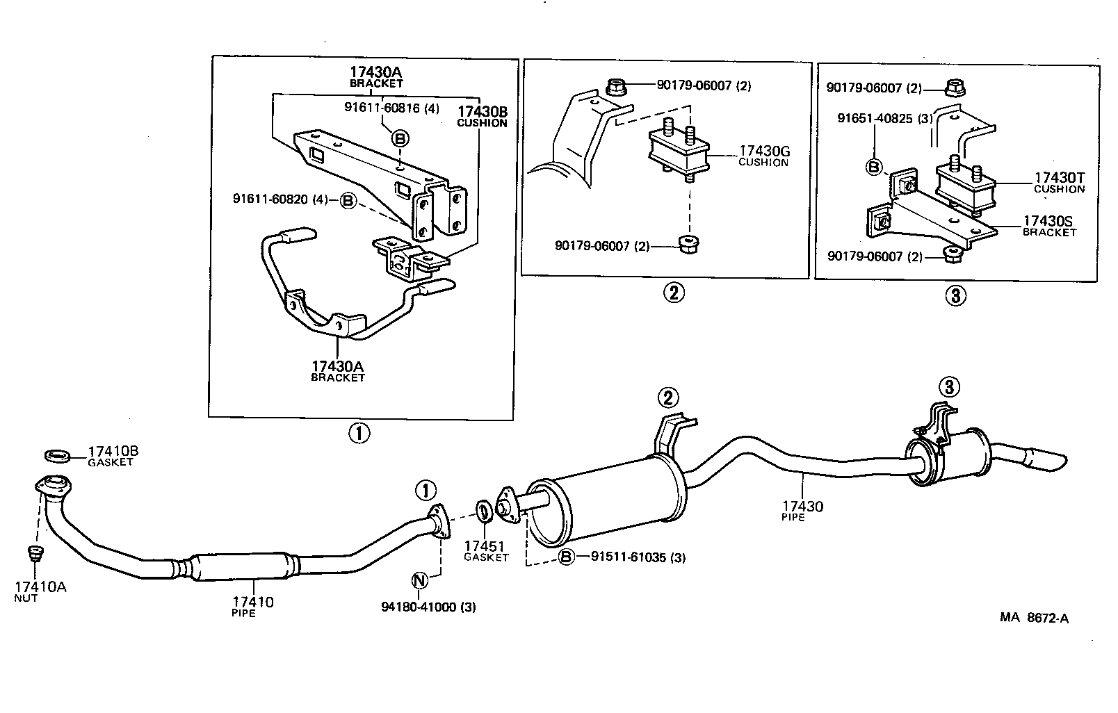17430-61211 PIPE ASSY, EXHAUST, TAIL product image